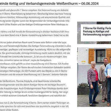 4-Sterne Zertifizierte Ferienwohnung Festung Zu Ketghe - Naehe Koblenz Fuer Urlaub Und Arbeit Kettig Exteriör bild